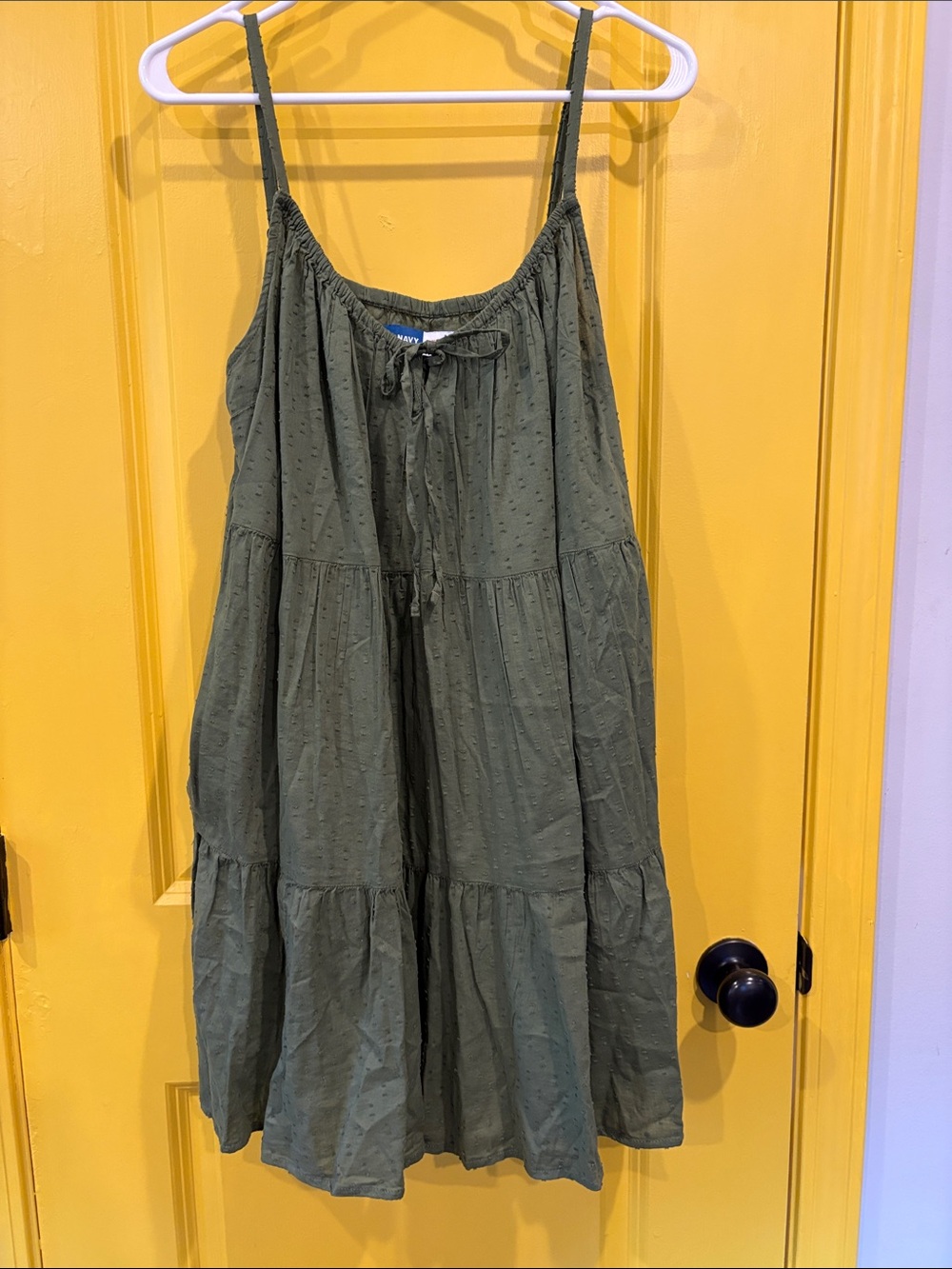 Old Navy Olive Green Tiered Mini Dress
